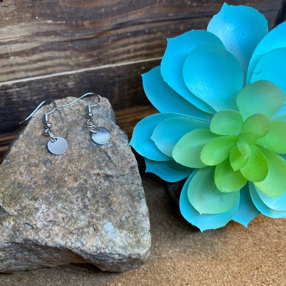 Handmade Stainless Steel Disc Earrings - Picture 1 of 2